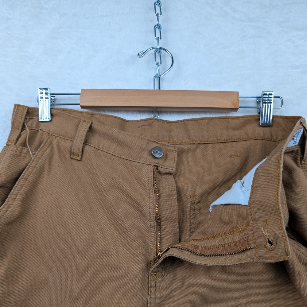 Carhartt Pants Mens 34x33 Brown Carpenter Dungaree Relaxed Straight Leg Workwear